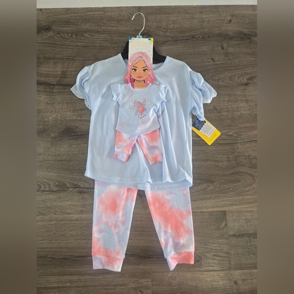 Girls Pajama Set For Dolly & Me Size 8 NWT